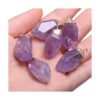 5 colgantes de piedra natural forma irregular amatistas_2