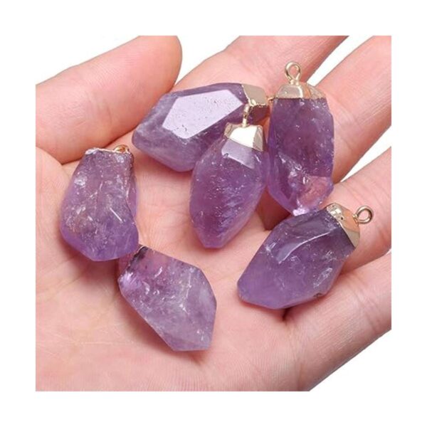 5 colgantes de piedra natural forma irregular amatistas_2