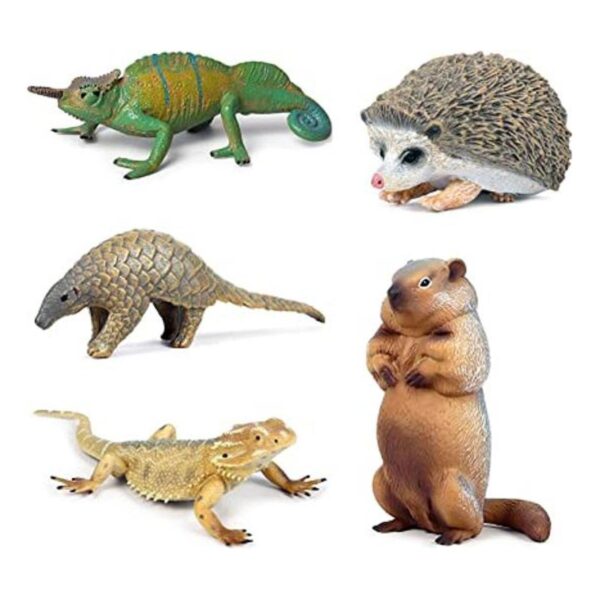 5 figuras de animales de la selva modelo lagarto_1