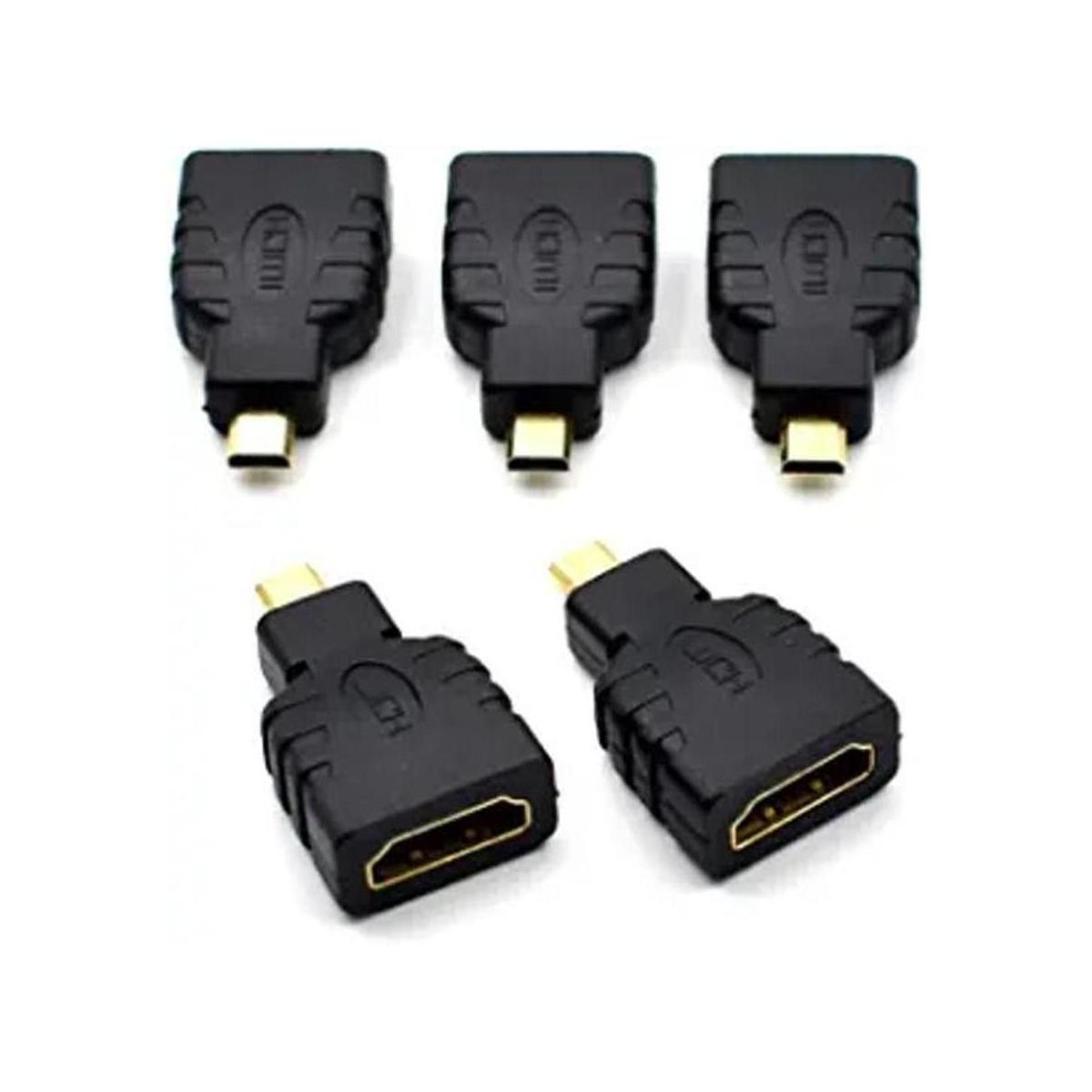 5 paquetes de conector micro HDMI a HDMI tipo D macho a