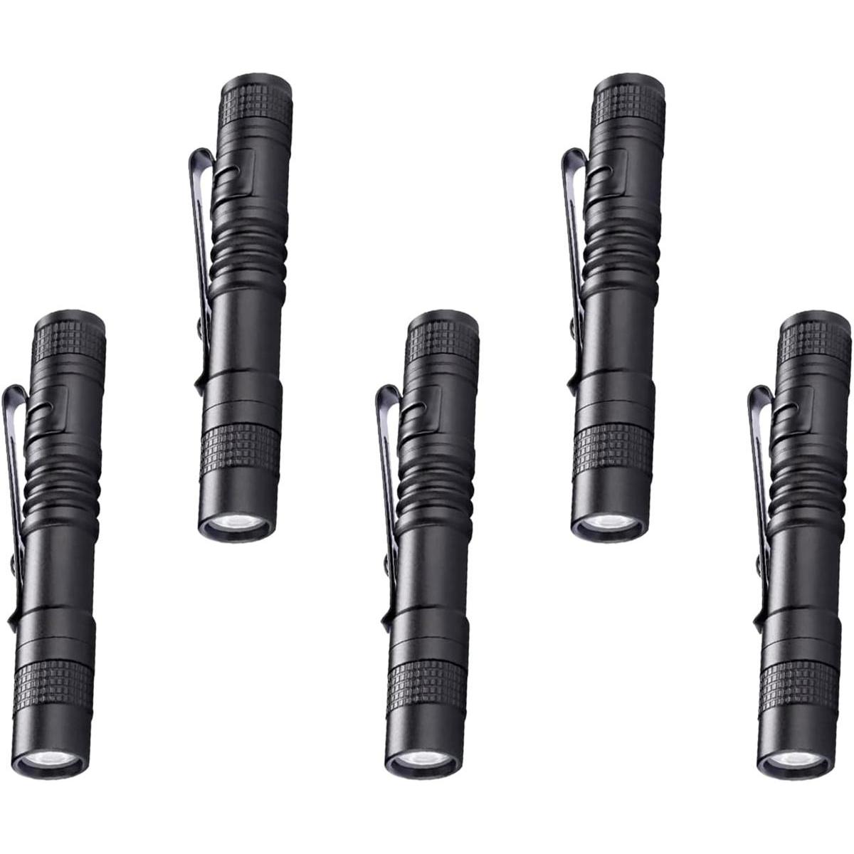 5 linternas LED con clip linterna de bolsillo para