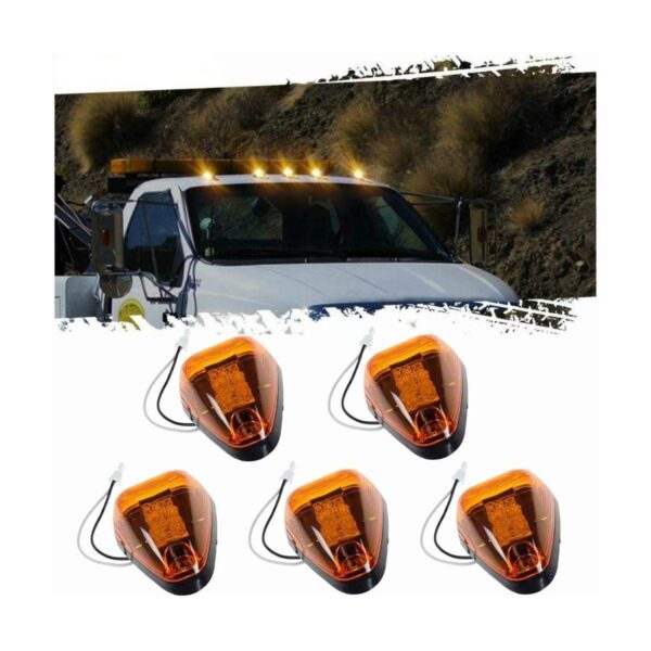 5 luces marcadoras de cabina lente ámbar luces LED_1
