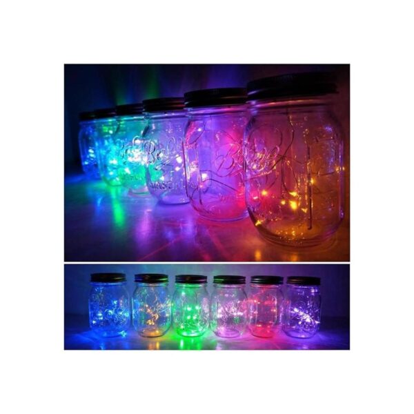 5 paquetes de luces de jarro Mason 10 luces solares LED_6