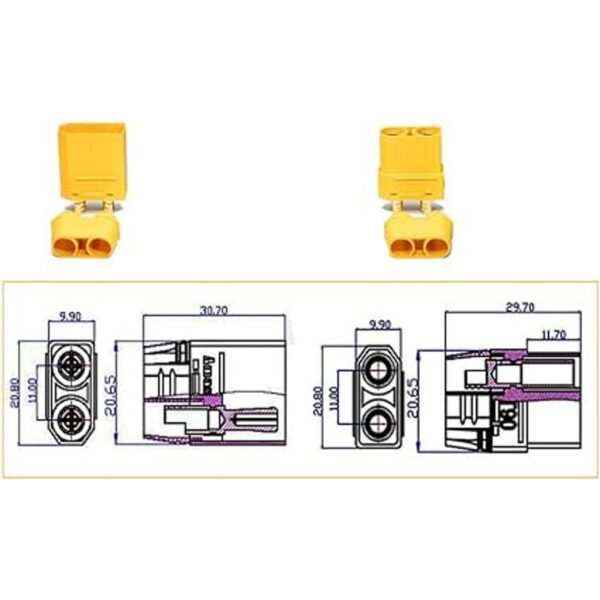 5 pares Amass XT90 XT90H Adaptador de conector de bala_5