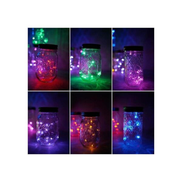 5 paquetes de luces de jarro Mason 10 luces solares LED_2