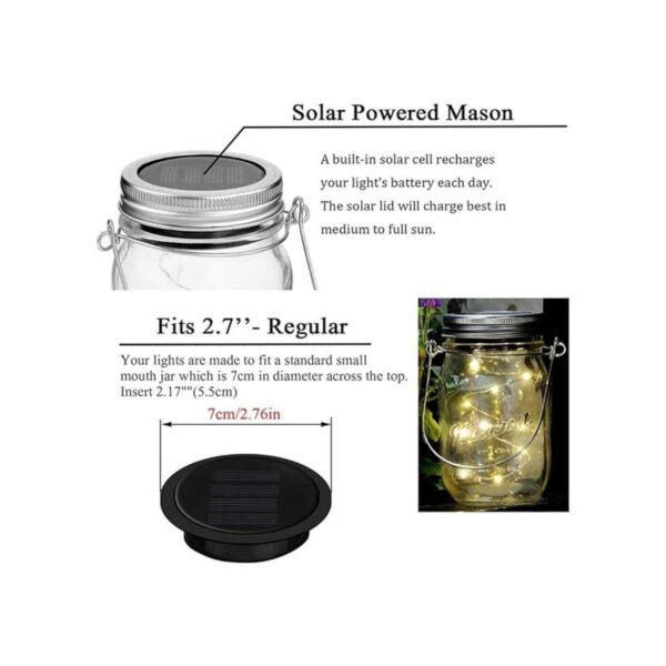 5 paquetes de luces de jarro Mason 10 luces solares LED_5