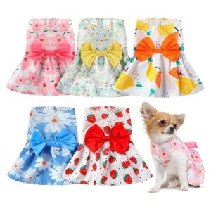 5 piezas de bonito vestido para perro ropa de verano para