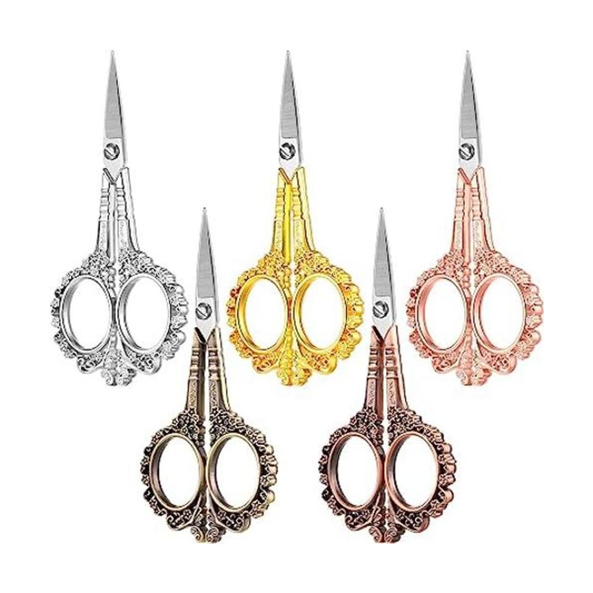 5 pares de tijeras vintage estilo europeo acero inoxidable