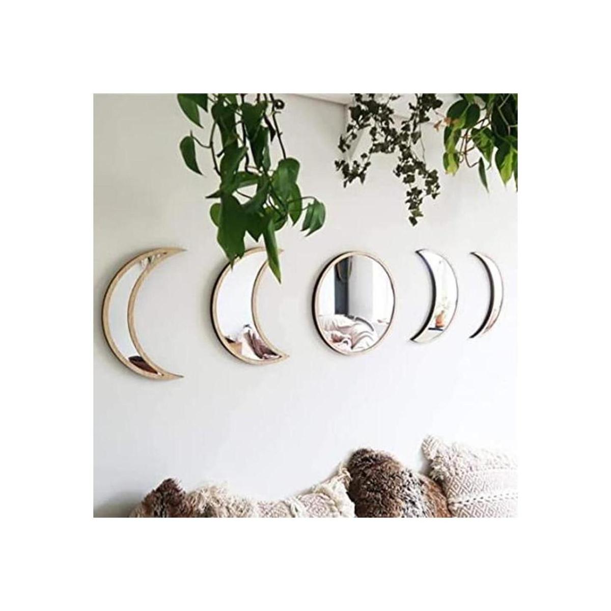 5 piezas de decoración natural escandinava espejo