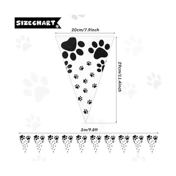 5 piezas de huellas de perro banderines de huellas de_2
