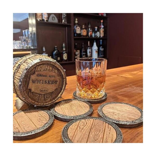 5 posavasos de barril de whisky bourbon decoración única