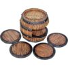 5 posavasos de barril de whisky bourbon decoración única