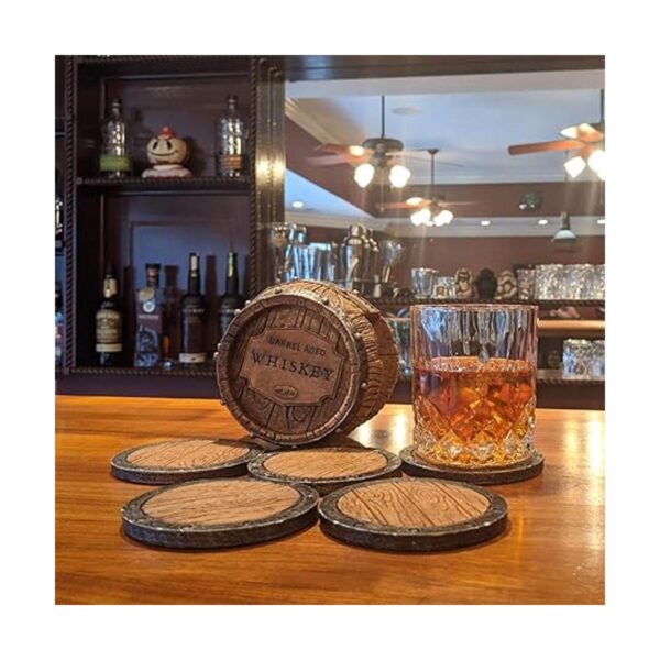 5 posavasos de barril de whisky bourbon decoración única