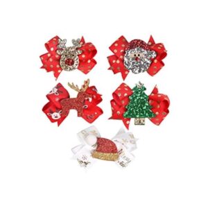 5 pinzas de cocodrilo de lentejuelas de Navidad para niñas_1