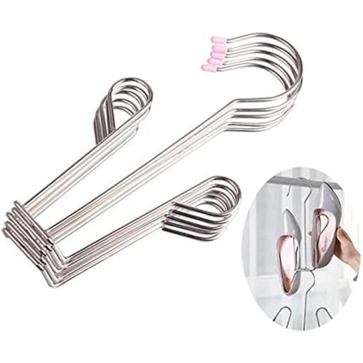 5 unidades de acero inoxidable zapatero colgador de