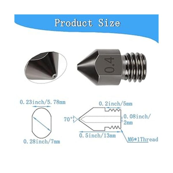 5 unids acero endurecido MK8 boquilla 0.016 in Hotend_3