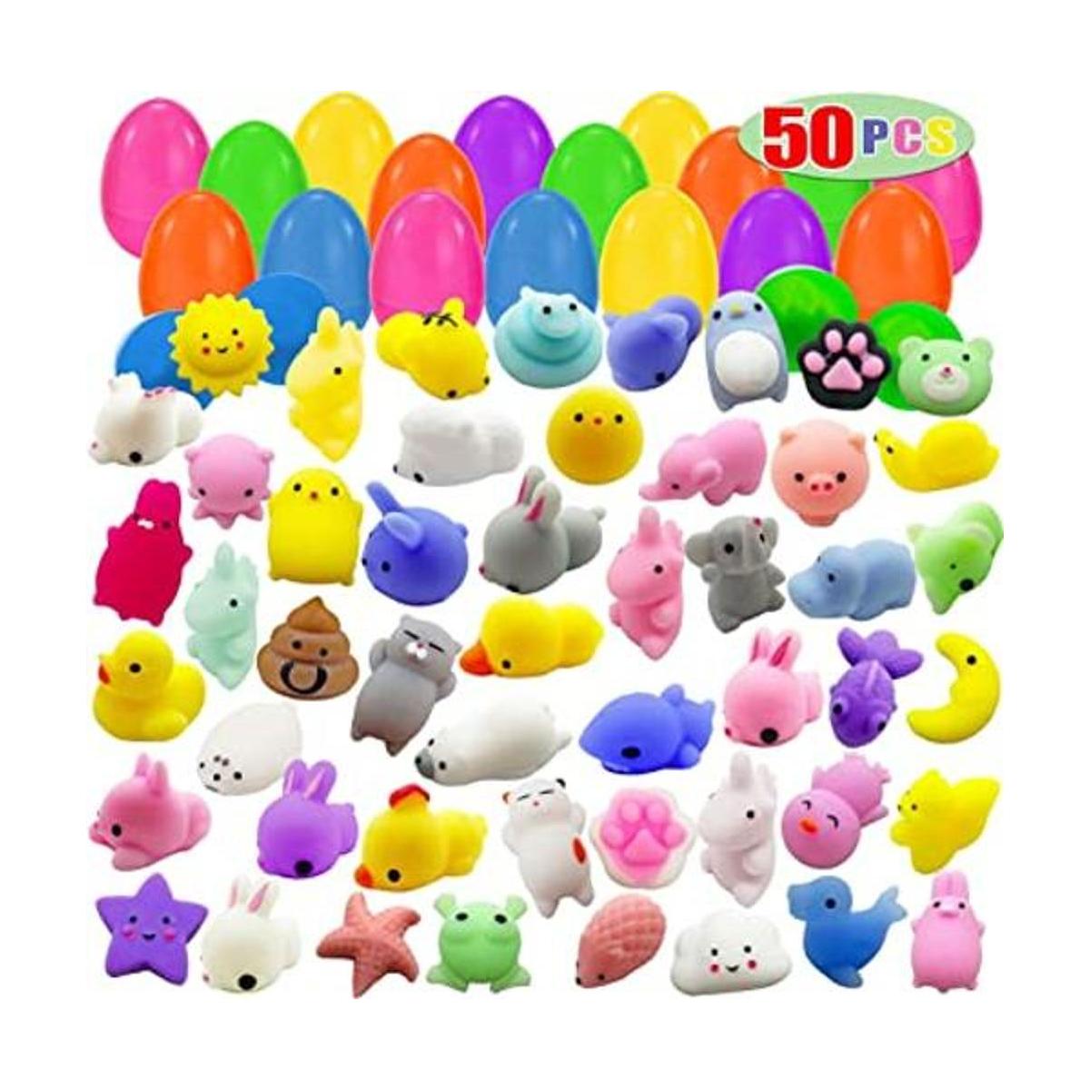 50 Kawaii Mochi Squishy Toys Huevos de Pascua prellenados