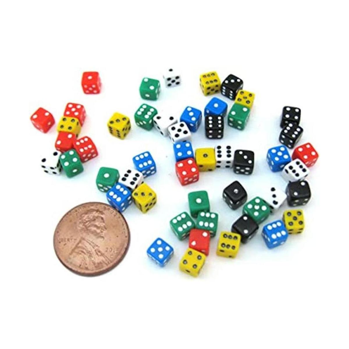 50 Seis Cara D6 5 mm .197 Die Mini miniatura Pequeño Tiny