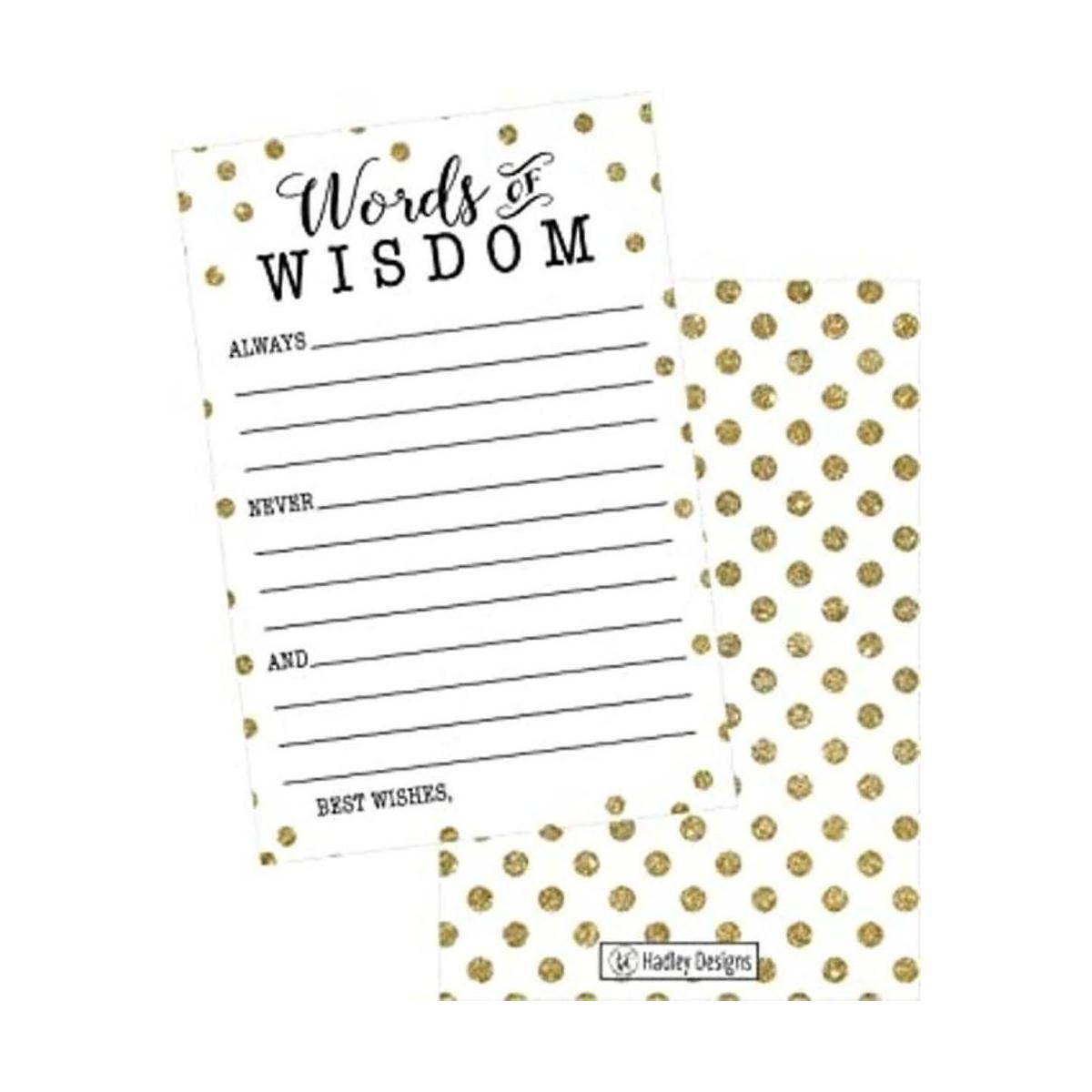 50 Tarjetas de oro Dot palabras de Sabiduría