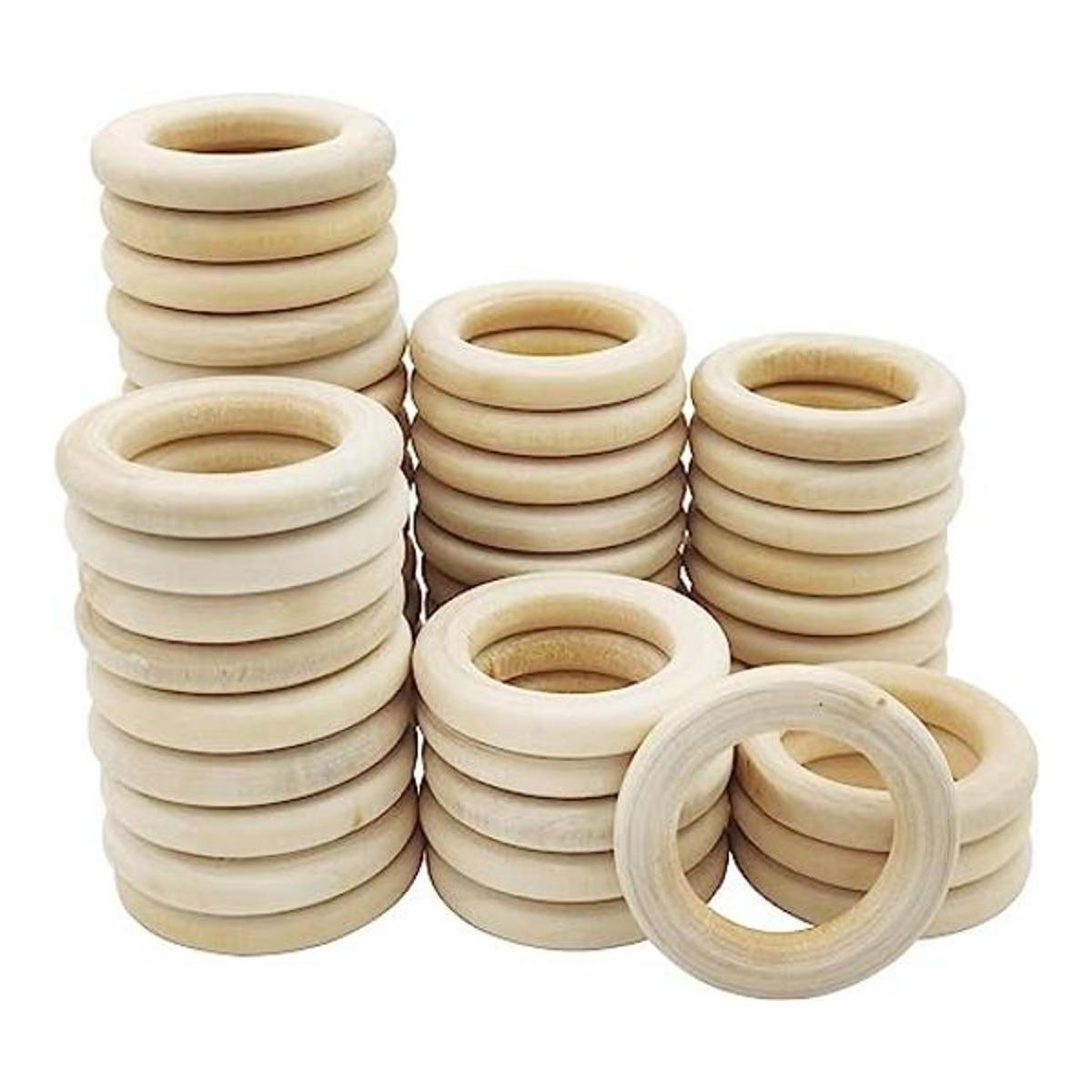 50 anillos de madera natural para manualidades anillos de
