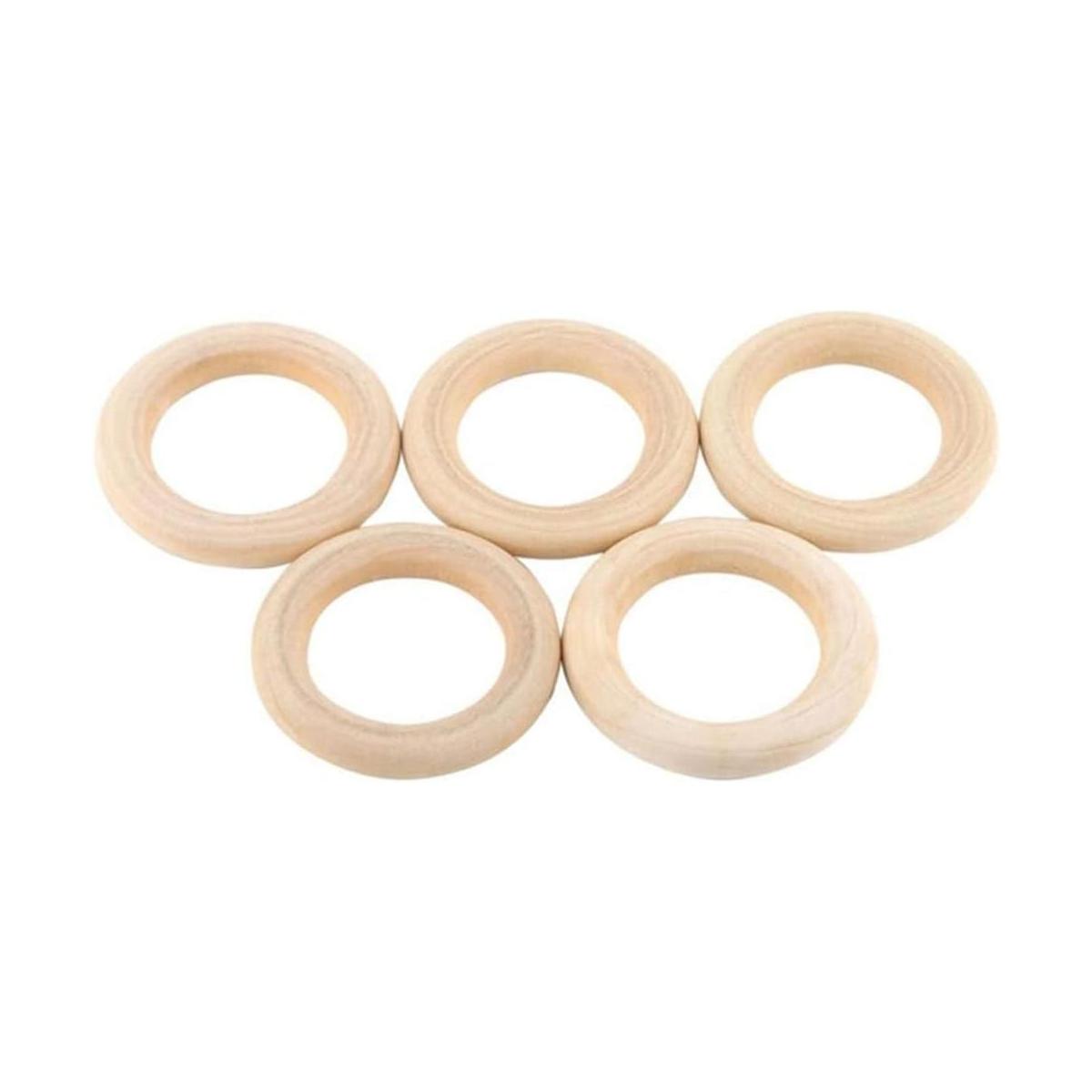 50 anillos de madera natural inacabados para conectores