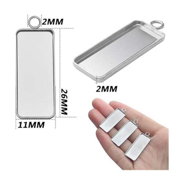 50 bandejas rectangulares para colgar en bisel de acero