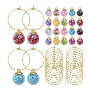 50 anillos de cristal de 0.984 in de diámetro para copas