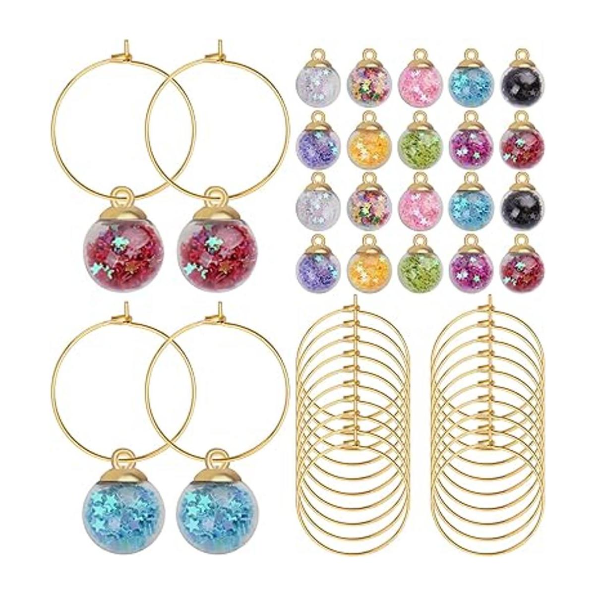 50 anillos de cristal de 0.984 in de diámetro para copas