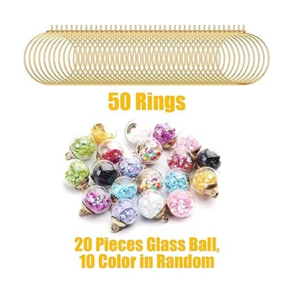 50 anillos de cristal de 0.984 in de diámetro para copas