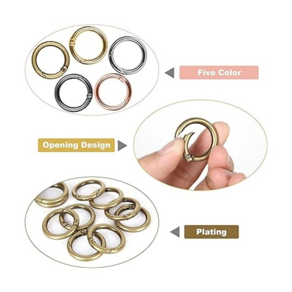 50 anillos de resorte redondo de 1.102 in ganchos de