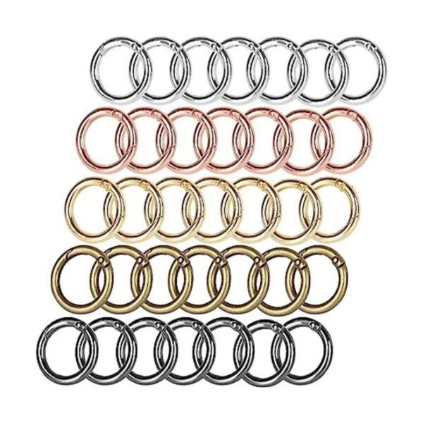 50 anillos de resorte redondo de 1.102 in ganchos de