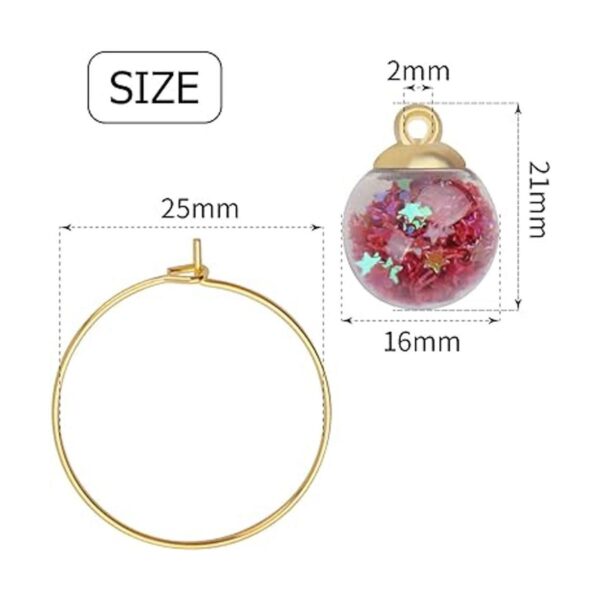 50 anillos de cristal de 0.984 in de diámetro para copas
