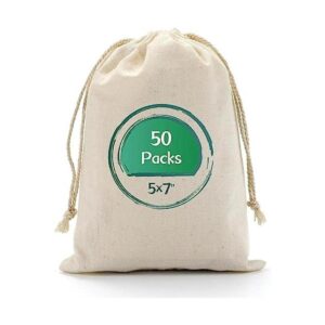 50 bolsas de regalo con cordón para muselina bolsa de 5 x_1