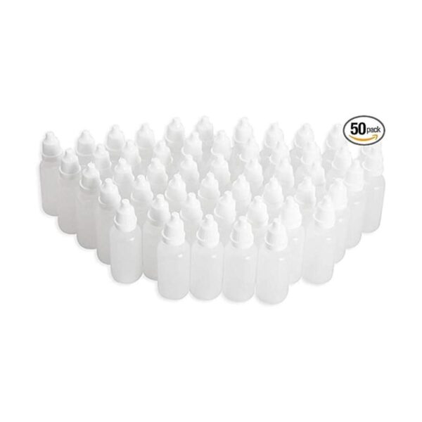 50 botellas de plástico vacías de 0.3 fl oz con