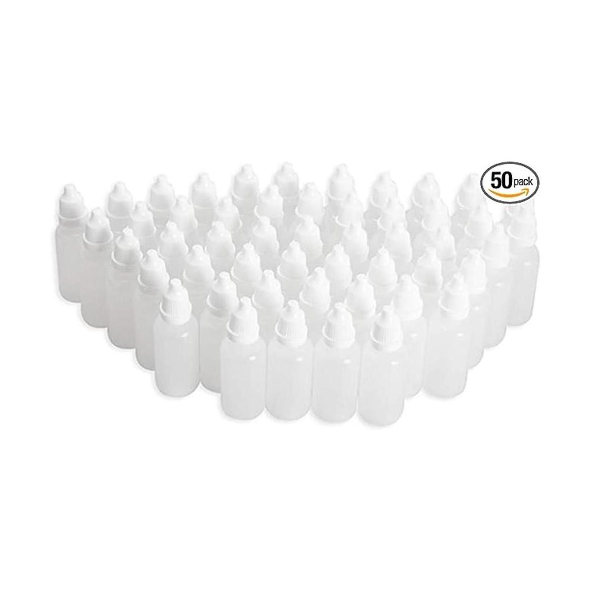 50 botellas de plástico vacías de 0.3 fl oz con