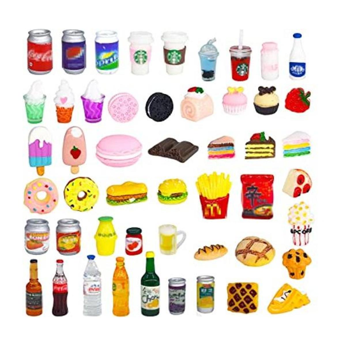 50 botellas miniatura de alimentos para bebidas latas de