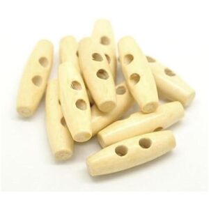 50 botones de palanca para coser de madera 2 agujeros_1