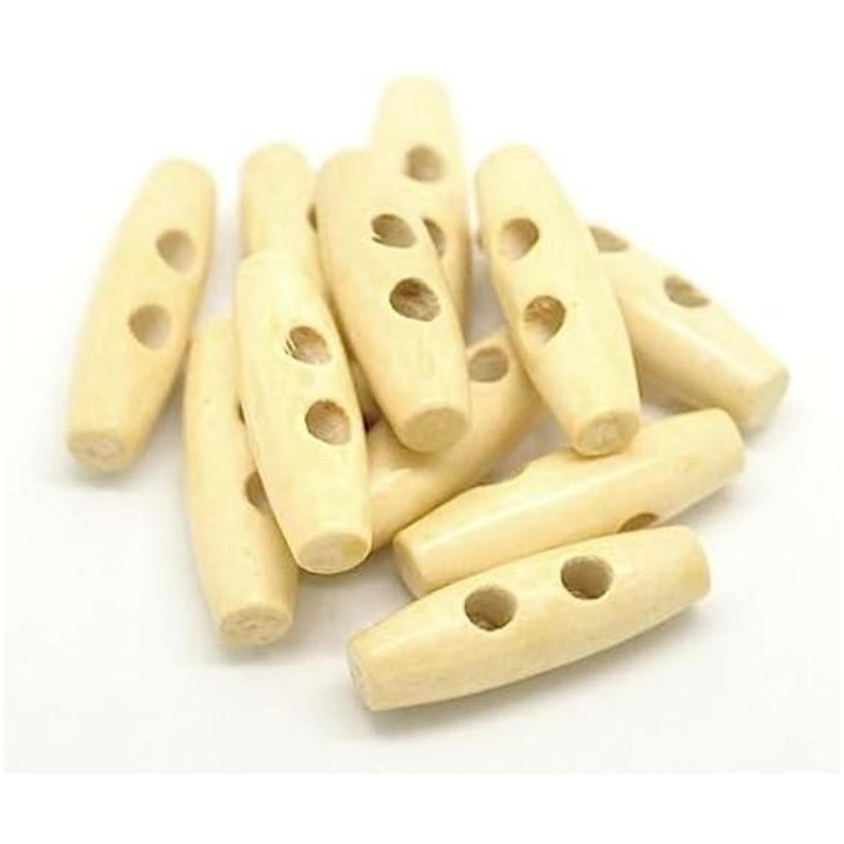 50 botones de palanca para coser de madera 2 agujeros