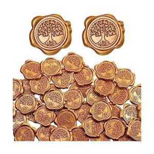 50 calcomanías de sello de cera dorada calcomanías