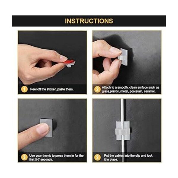 50 clips de cable autoadhesivos 3M para gestión de cables_6