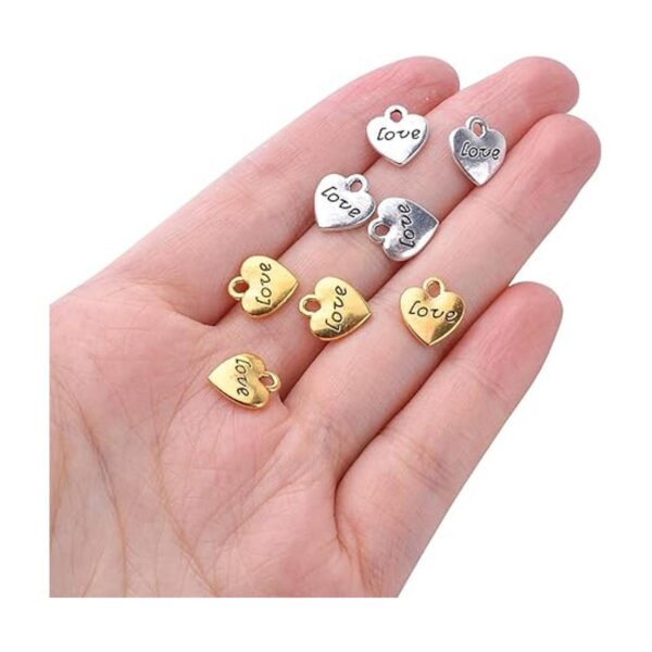50 colgantes en forma de corazón para joyas