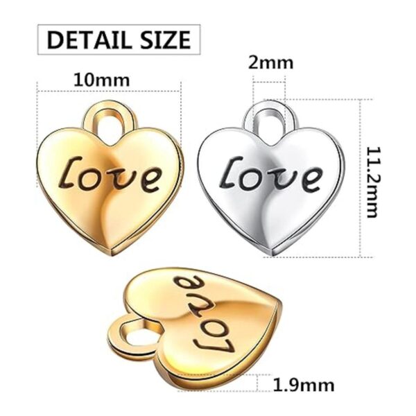 50 colgantes en forma de corazón para joyas