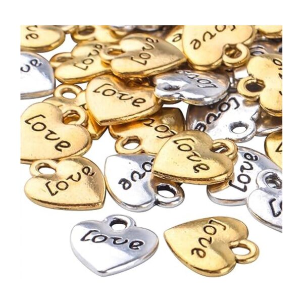 50 colgantes en forma de corazón para joyas