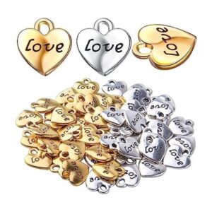 50 colgantes en forma de corazón para joyas