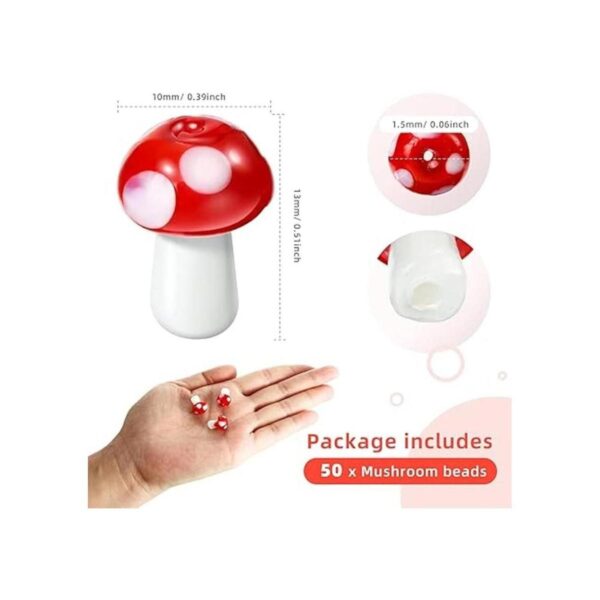 50 cuentas de setas hechas a mano de champiñones cuentas