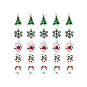 50 dijes de esmalte surtidos para árbol de Navidad