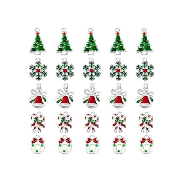 50 dijes de esmalte surtidos para árbol de Navidad