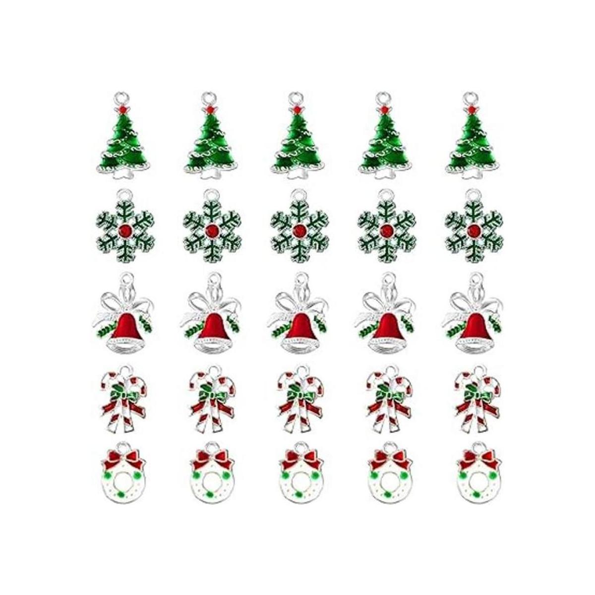 50 dijes de esmalte surtidos para árbol de Navidad