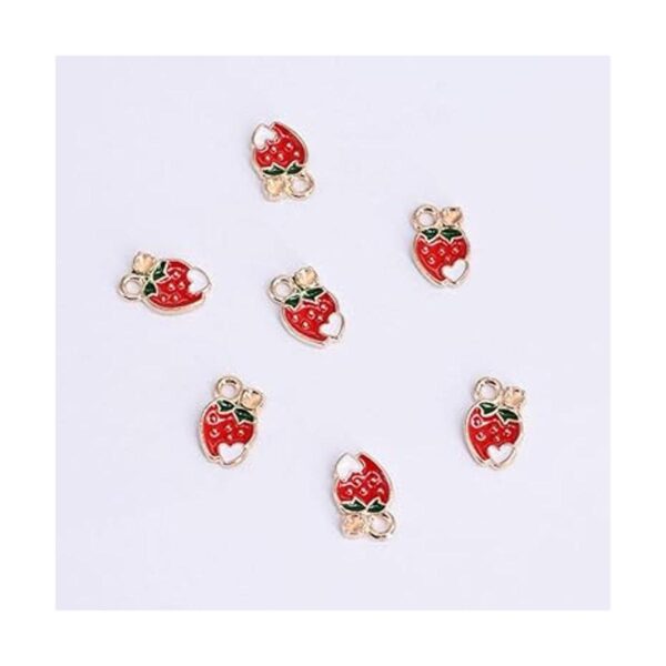 50 dijes de corazón blanco en forma de fresa dulce como la_4