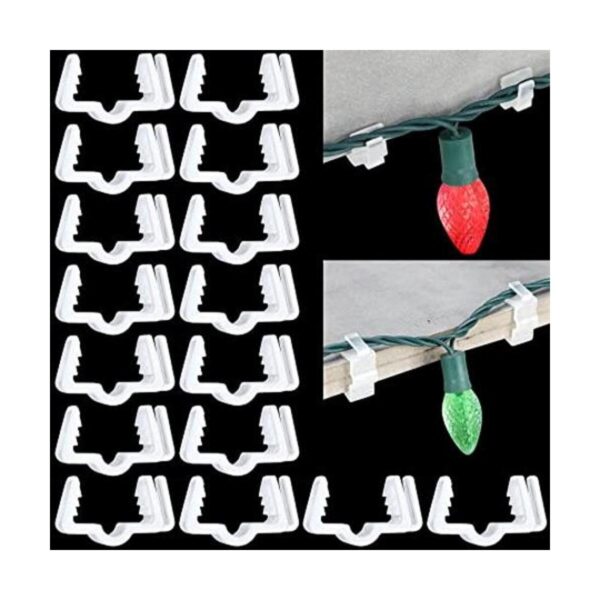 50 ganchos para colgar luces navideñas de 1 pulgada clip